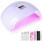 Lampe UV Sèche Ongles,168W Portable UV LED Séchoirs à ongles et lampes UV Automatique,Séchage Rapide 4 Minuterie,avec Capteur Automatique et LCD Ecran Lampe UV Ongles Gel Pour Toutes Les Gels Violet