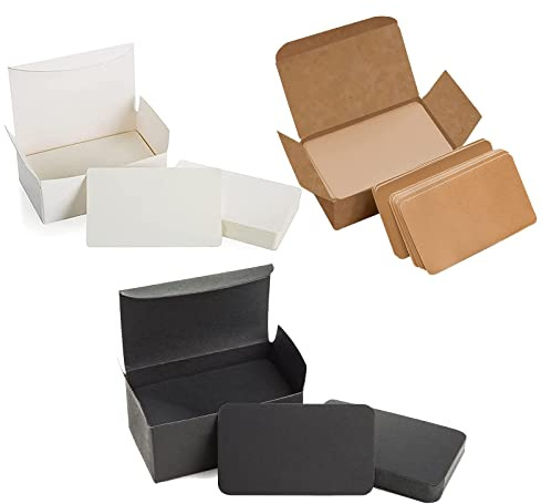 ZTMAKYLH 300 Stück Mitteilungs-Karte, DIY Geschenkanhänger Karten, Blanko Bastelkarten, Kraft Visitenkarten, Kraftpapier Karten, für DIY Nachricht Geschenk Tags