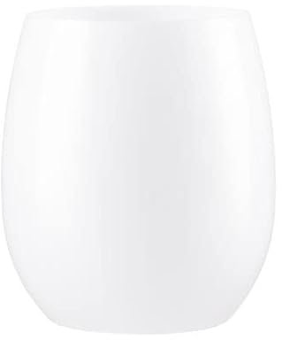 DECORLINE Verres à vin plastique sans pied | 355 ml lot de 24 | Gobelets à vin réutilisables | Verres à boire sans BPA | Idéal pour le vin rouge et blanc, le cocktail - Blanc