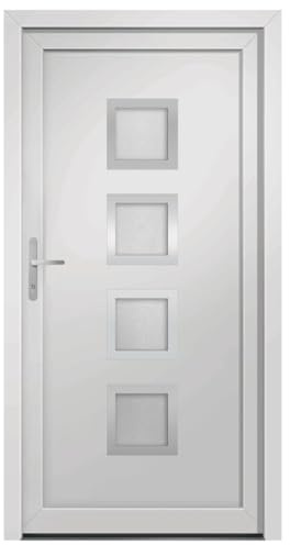 Porte d entrée Blanc 108x208 cm PVC