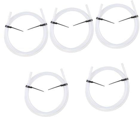 ULTECHNOVO 5st 3D Flexschlauch 3 Mm PTFE PTFE-Schlauch Für 1,75 Mm PTFE-schläuche Luftschlauch PTFE-schrumpfschlauch Rohr PTFE-Schlauch 3 Mm Id 4 Mm Ad Hotend Weiß Fütterung Büro Verbinder