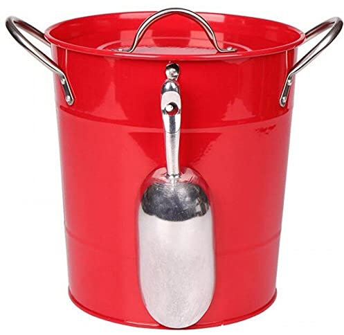 Ice Bucket Stainless Steel Bucket with Lid Vintage Bucket Tongs and Ice Scoop Keeps Ice Cold for Bar Party