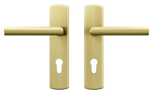 AXA Türbeschläge set - Curve Klik Milan | Türklinken Innentüren mit Langschild, Mit Zylinderloch, Gold, PC72
