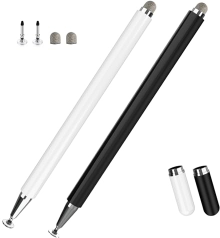 SANGFUN Touch Pens, 2 in 1 kapazitiver Stylus-Stift für Tablets, kapazitiver Touchscreen Stylus Stift, kompatibel mit Allen Tablets/Telefonen (Scheibenstiftspitze*2+Fasertuchspitze*2)