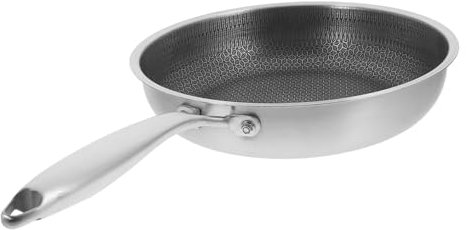 OKUMEYR Padella Wok a Nido D’ape Antiscivolo 28 Cm in Acciaio 304 Manico Ergonomico, Padella Wok Per Fornello a Gas Per Cucina Quotidiana e Barbecue All’aperto
