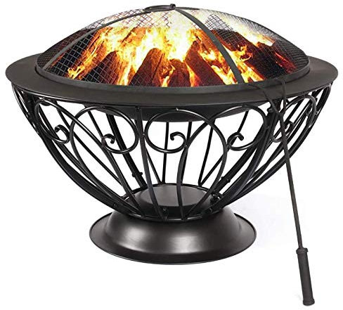 Braciere Portatile per Esterni, braciere per Barbecue a Legna da 20 Pollici, con parascintille, braciere per Poker