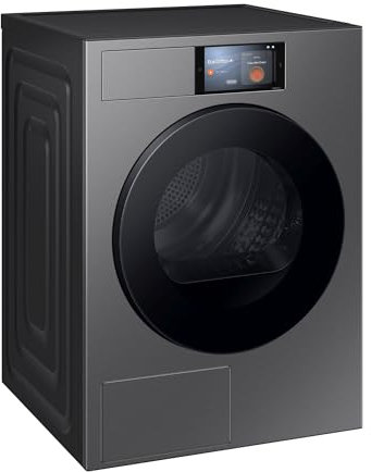 Samsung DV90F09F4SU2 Wärmepumpentrockner DV90F/24, 9 kg, EEK: A, AI Wäschetrockner mit AI Home Touch-Display, WiFi-SmartControl, AI Energy Mode und Dry+, Sprachsteuerung, SuperSpeed, Schwarz