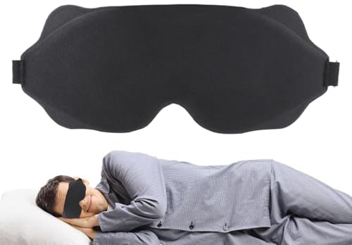 Schlafmaske mit Augenschutz, bequem und personalisiert, blickdichte und kühle Augenmaske | Ideal für Seitenschläfer, ideale Augenkontur, bequemes Stirnband, maschinenwaschbar, blickdichte Augenmaske