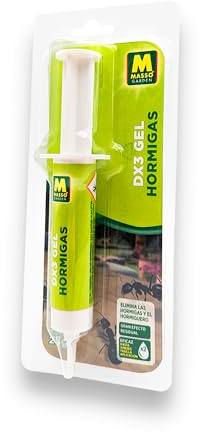 Gel Cebo Insecticida Anti Hormigas DX3 GEL Muy Eficaz 25 GR | Elimina todo el hormiguero incluida la reina | Gel Incoloro, Inodoro y no mancha | Contiene Repelente para Niños y Mascotas | Nexum Market