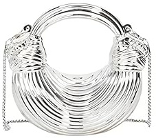 LAOYEFACAI Bolso de mano para mujer Bolso de mano con pedrería brillante noche Bolso elegante bandolera pequeño para bodas y fiestas (Silver)