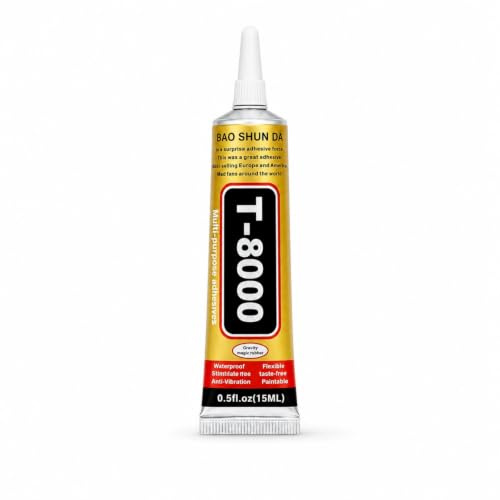 Nimblia T-8000 Handy-Display-Kleber 15ML – Eparatur Des Handy-Bildschirmrahmens Paste Mehrzweck-Kleber, wasserfest & überstreichbar, starker Halt, schnelltrocknend, geeignet für Holz, Glas, Keramik