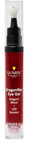 Lumin DragonRay Eye Gel for Red Light Therapy, Dark Circles Under Eye remover & Puffiness Treatment, Under Eye Serum with Copper Tripeptides, Hyaluronic Acid, Caffeine, Anti-Aging, Vegan, 15ml