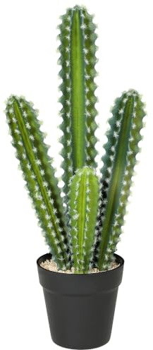 HOMCOM Cactus Artificiel en Pot 53cm | Cactus colonne, plante factice réaliste, grande, décoration bureau maison, cadeau de pendaison de crémaillère