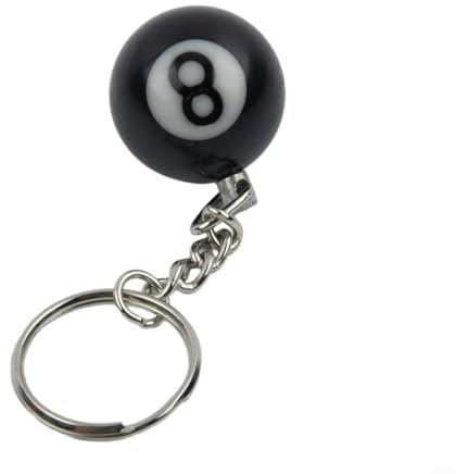 Lot de 16 porte-clés en résine pour queue de billard avec boules de 25 mm et chaînes de 85 mm, idéal pour les joueurs de billard et les amateurs de sport de queue de billard