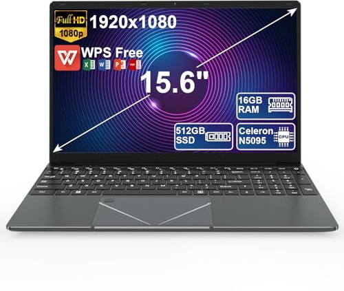 PINSTONE Ordinateur Portable 15,6 Pouces, PC Portable Celeron N5095