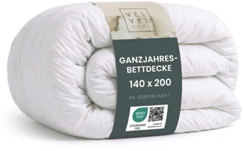 VEL VET HOME Bettdecke 140x200 cm - Ganzjahresdecke mittlere Wärme, 300 GSM, atmungsaktive Steppdecke aus Mikrofaser, für Allergiker geeignet, Oeko-TEX Standard 100