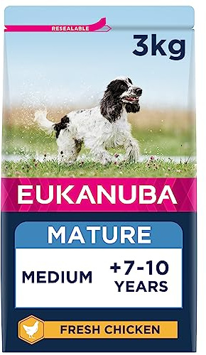 Eukanuba Complete Dry Dog Food for Mature Senior Medium Breeds with Fresh Chicken 3 kg