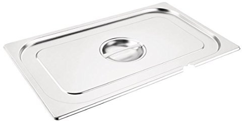 Vogue 12280 Stainless Steel 1/1 Gastronorm Notched Lid Cover Top Food Storage, Silver