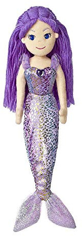 Aurora, 33065, Sea Sparkles Mermaid Daphne, 45 cm, mjuk leksak, lila