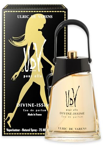 ULRIC DE VARENS - UDV Pour Elle - Eau de Parfum Divine-Issime - Floral Gourmand - Parfum Femme - Vaporisateur - Made in France - 75 ml