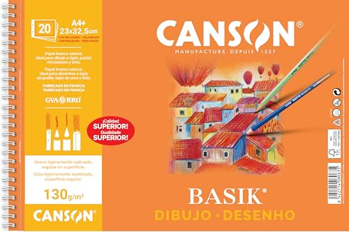 Guarro Canson 726487 Zeichenblock A4, 20 Blätter, 130 g, Löcher microperforiert