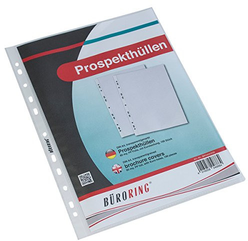 Büroring Prospekthülle A4 PP-Folie 80my genarbt