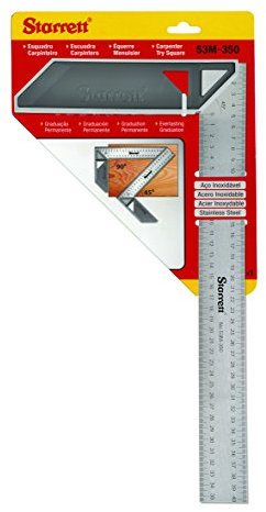 Starrett K53M-350-S Tischler Try Quadrat für die Holzbearbeitung – 350 mm metrischer Satz Vierkant
