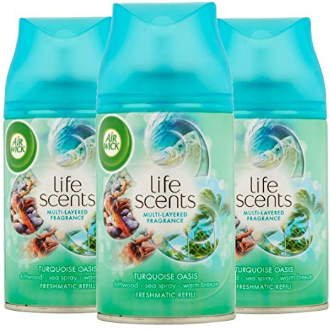 Air Wick Freshmatic Recambios Fragancia Oasis Turquesa - Ambientadores de hogar - Recambio automatico - Casa ola a flor - pack de 3 x 250 ml