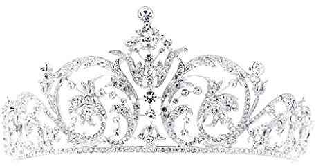 SEPBRIDALS Klassisch Kristalle Strass Hochzeit Brautschmuck Tiara Diadem Königlich Krone Frauen Haar Zubehör xby158