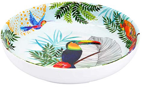 Les Jardins de la Comtesse - Plato Hueco ideal en Plato de sopa o pasta - Melamina pura - Tucanes de Río - Ø 20 cm - Multicolor - Colección de vajilla casi irrompible MelARTmine