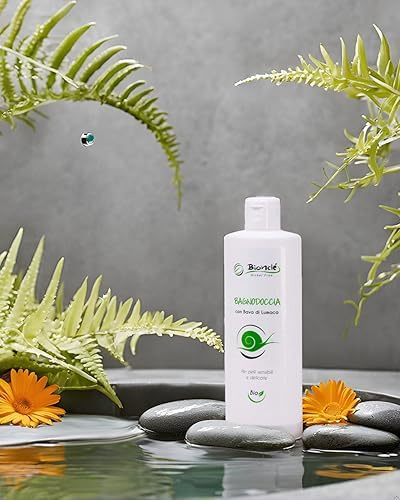Bagno Doccia (bagno schiuma) Bio - Uomo e Donna- Effetto Pelle Levigata- Nichel tested- Pelli Sensibili e Delicate- Bava di Lumaca- Aloe Vera- 200 ML