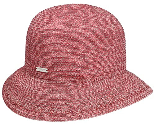 Seeberger Daniella Strohhut Damenhut Glockenhut Sommerhut Sonnenhut Gartenhut Damen - Sommer Frühling-Sommer - One Size rot
