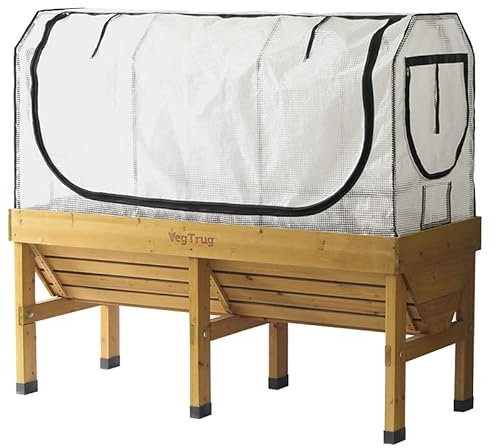 VegTrug Medium Greenhouse Frame & Multi Cover Set, White [Planter Not Included]