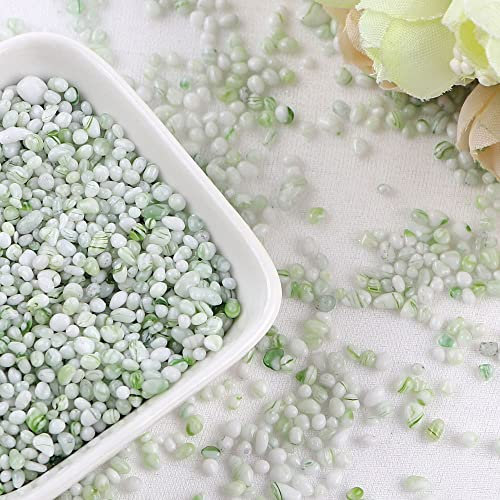 150 g,granulato decorativo irregolare,arrotondato,pietre decorative pepite vetro,pietre decorative per vasi fiori,acquari,natura,giardino,terrario,pietre decorative per lavori bricolage (verde chiaro)