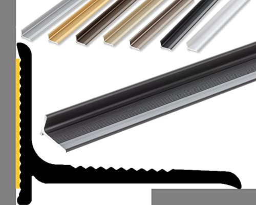 (13,49EUR/m) NALine Abschlussprofil | 22 x 15 1180 mm | schwarz eloxiert | Innenwinkel Treppenbelag | Bodentiefe Fenster oder Balkon Abschluss | Sockelprofil | Wandabschlussleiste