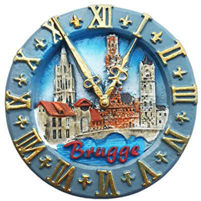 Kühlschrankmagnet im belgischen Uhr-Stil, Reise-Souvenir, 3D-Kühlschrankdekoration, magnetischer Aufkleber, handbemalt, Handwerk