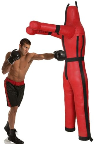 DYK&NX MMA Maniquí de Lucha Libre, Adultos Muñeco de Boxeo, Grappling Dummy, Colgante Posición de Pie, para Judo Lucha Artes Marciales Jiu Jitsu, Sin Relleno (Color : A Red, Size : 185cm)