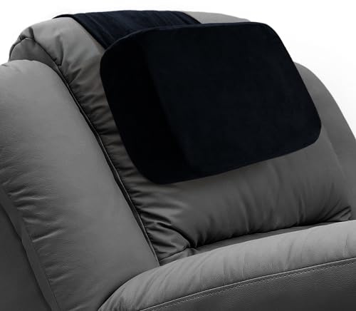 HOMBYS Memory Foam Neck Pillow for Recliner, Adjustable Headrest Cushion with Soft Plush Fabric and Medium Firm Filling, Design for Recliner Sofa Armchair, Machine Washable and Non-Slip (Black)