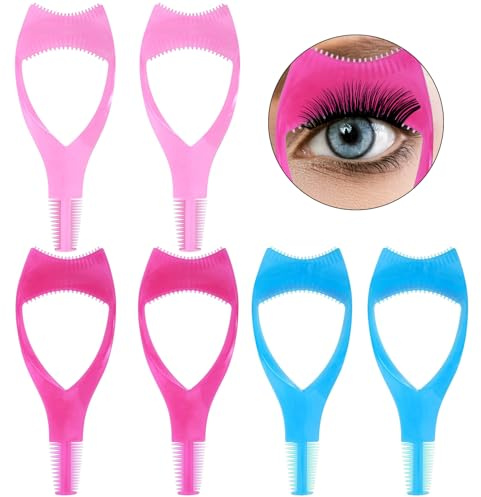AYNKH Lot de 6 peignes à cils 3 en 1, applicateur de mascara, protection des cils supérieurs et inférieurs, peigne de maquillage, brosse cosmétique, guide d'outils de maquillage pour filles et femmes