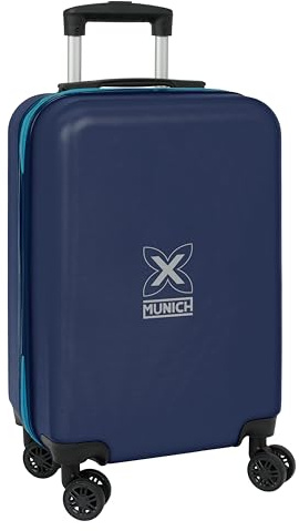 Munich Nautic - Trolley de Cabina 20 Pulgadas, Maleta con Ruedas, Candado de Seguridad, Maleta Ligera, 34.5x20x55 cm, Color Azul Marino