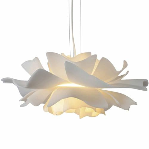 TRIVIDHA Nordische Weiße Pendelleuchte Mit Blumenform, Kreatives Acryl-Kunst-Design, Kronleuchter, Schlafzimmer, Höhenverstellbar, Hängelampe Für Wohnzimmer, Restaurant, Flur, Café