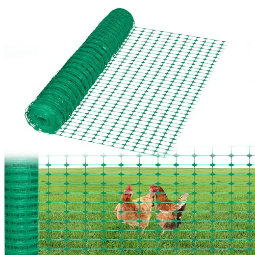 HENGMEI 2 x 80 m Valla de barrera, valla de limitación, valla de animales de granja de 100 cm de alto, red de protección de plástico cortada, valla móvil, valla de pollo para aves de corral, red de