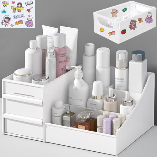 TEGOVE Make up Organizer mit Schubladen,Make Up Kosmetik Organizer mit Schubladen,Kosmetik Aufbewahrung,Makeup Organizer Schminktisch Organizer,Geeignet Schlafzimmer,Badezimmer