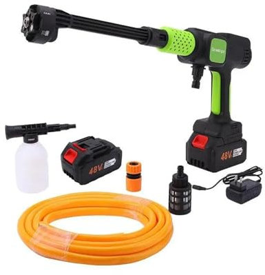 Nettoyeur Haute Pression sans Fil Portable, Nettoyeur Haute Pression électrique sans balais 1000W 6 en 1, Pistolet à Eau sans Fil pour Lavage de Voiture et Jardin