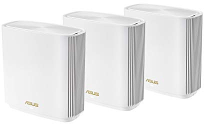 ASUS ZenWiFi Sistema WiFi 6E a tre bande per tutta la casa (ET9 3PK), copertura fino a 7.800 mq, 7800 Mbps, nuova banda da 6 GHz, AiMesh, sicurezza Internet gratuita a vita, controllo genitori