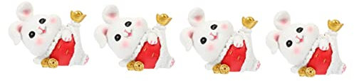 Cabilock 4 Stück Großohriges Kaninchen Ornament Kaninchenfigur Spielzeug Hasenfiguren Desktop Kaninchen Schmücken Miniaturtiere Miniaturtier Tischdekoration Auto Innendekoration
