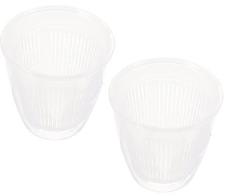 Levemolo 2stücke Orchideentöpfe Transparente Pflanzgefäße Mit Drainagelöchern Atmungsaktiv Und Wasserspeichernd Für Wachsen Von Orchideen Und Anderen Pflanzen Gartenbedarf Für