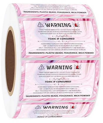 500pcs Freshiess Warning Label Stickers 1.25x2.25 inch Freshiess Warning Sticker Care Stickers for Car Business,Beads and Silicone Molds