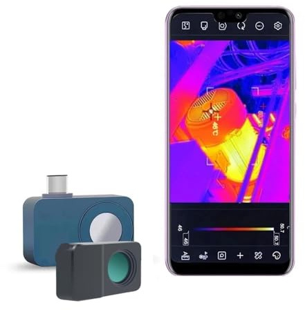 Termocamera mobile Rilevamento guasti alimentazione pannello solare 256x192 Android Tipo C 25Hz(T7 and Macro Lens)