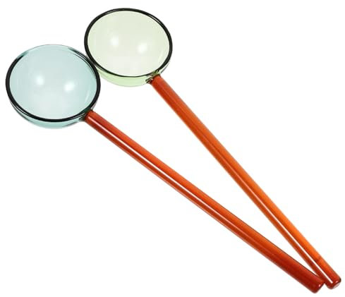 Genérico 2 Piezas cuchara mezcladora de vidrio agitador de café cuchara de oro aperitivo mini frutas s soperas cucharillas s de restaurante mezcladora de cocina
